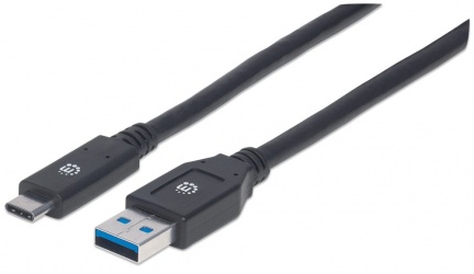 Manhattan Cable USB-A Macho - USB-C Macho, 3 Metros  