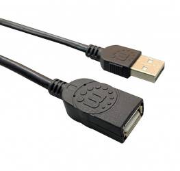 Manhattan Cable Extension USB Macho - USB Hembra, 3 Metros, Negro 