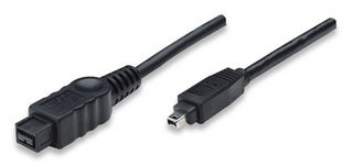 Manhattan Cable FireWire 9 Pines- 4 Pines, 1.8 Metros, Negro 