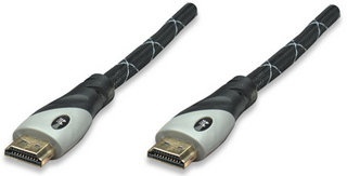 Manhattan Cable HDMI de Alta Velocidad, HDMI Macho - HDMI Macho, 3 Metros, Gris 