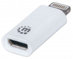 Manhattan Adaptador iLink, Lightning 8-pin Macho - Micro USB B Hembra, Blanco 