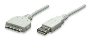 Manhattan Cable iLynk USB A Macho - 30-pin Macho, 1.2 Metros, Blanco, para iPod/iPhone 