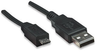 Manhattan Cable USB A Macho - Micro USB B Macho, 1.8 Metros, Negro 