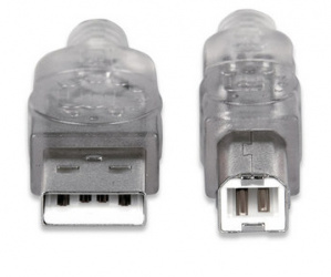 Manhattan Cable USB 2.0, USB A Macho - USB B Macho, 4.5 Metros, Plata 