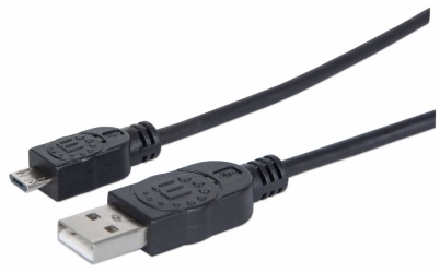 Manhattan Cable USB 2.0, USB A Macho - Micro USB B Macho, 1 Metros, Negro 