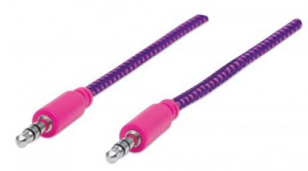 Manhattan Cable 3.5mm Macho - 3.55mm Macho, 1 Metro, Rosa/Púrpura 