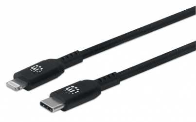 Manhattan Cable Lightning Macho - USB-C Macho, 50cm, Negro 
