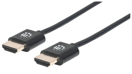 Manhattan Cable Ultradelgado HDMI Macho - HDMI Macho, 4K, 60Hz, 50cm, Negro 