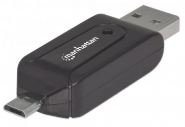 Manhattan Lector de Memoria 406215, MicroSD, USB/Micro-USB, 480 Mbit/s, Negro 