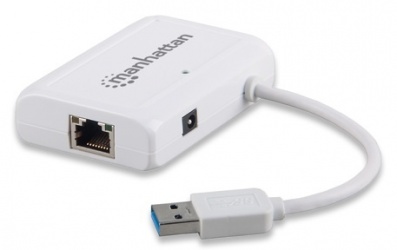 Manhattan UltraLynk Puerto Gigabit Ethernet con Hub de 3 Puertos USB 3.0 