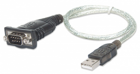 Manhattan Cable Serial USB A Macho - DB9, 45cm, Negro 