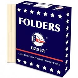 Mapasa Fólder Nassa PC1001, Paquete de 100 Piezas, Tamaño Carta, Manila 