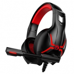 Marvo Audífonos Gamer Scorpion HG8928, Alámbrico, 2 Metros, 3.5mm, Negro/Rojo 