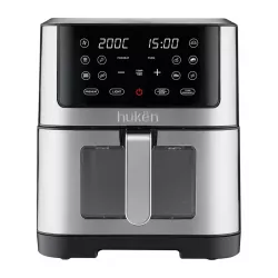 MasterChef Freidora de Aire Easy-View, 8 Litros, 1700W, 200 °C, Negro/Plata 