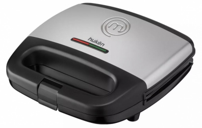 MasterChef Waflera MK-WM-2SS, 2 Porciones, Negro/Plata 