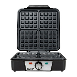 MasterChef Waflera MK-WM-4, 4 Porciones, Negro/Plata 