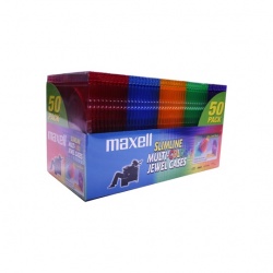 Maxell Estuche Cristal para CD/DVD, 50 Piezas, Varios Colores 
