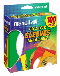 Maxell Sobre para CD/DVD, Multicolor - 100 Piezas 