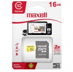 ﻿Memoria Flash Maxell 346305, 16GB MicroSD UHS-I Clase 10, con Adaptador 