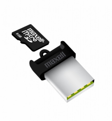 Maxell Lector de Memoria, MicroSD, USB-A, Negro 