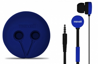 Maxell Audífonos Intrauriculares con Micrófono WR-360, Alámbrico, 1.2 Metros, Azul 
