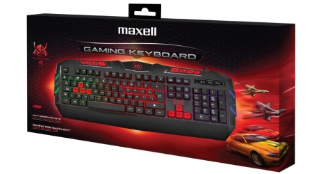 Teclado Gamer Maxell Samurai RGB, Alámbrico, Negro/Rojo (Inglés) 