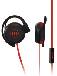 Maxell Audífonos con Micrófono Earhook EC-155, Alámbrico, 3.5mm, Rojo/Negro 