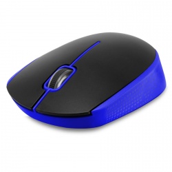 Mouse Maxell Óptico MOWL-100, Inalámbrico, USB, 1200DPI, Negro/Azul 