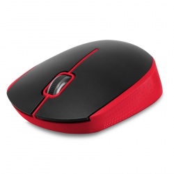 Mouse Maxell Óptico MOWL-100, Inalámbrico, USB, 1200DPI, Negro/Rojo 
