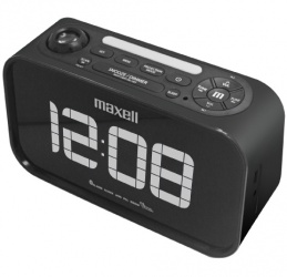 Maxell Radio Despertador, FM, Bluetooth, Negro 