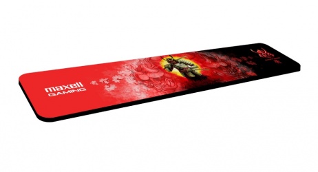 Mousepad Maxell Samurai, 36 x 9cm, Grosor 7mm, Rojo/Negro 