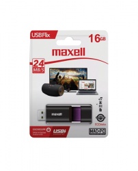 Memoria USB Maxell Flix, 16GB, USB 2.0, Negro/Morado 