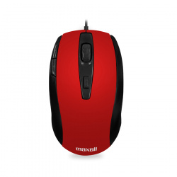 Mouse Maxell Óptico MOWR-105, Alámbrico, USB, 1200DPI, Rojo 