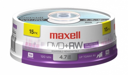 Maxell Torre de Discos Virgenes, DVD+RW, 4x, 4.7GB, 15 Piezas 