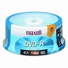 Maxell Torre de Discos Virgenes, DVD-R, 16x, 4.7GB, 25 Piezas 