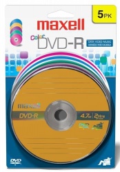 Maxell Disco Vírgen para DVD, DVD-R, 16x, 4.7GB, 5 Piezas 