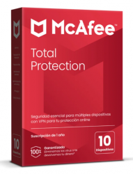 McAfee Total Protection, 10 Dispositivos, 1 Año, Windows/Mac 