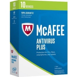 McAfee AntiVirus Plus 2017, 10 Usuarios, 1 Año, Windows/Mac/Android/iOS 