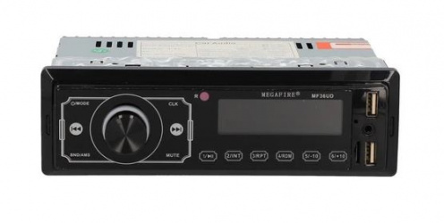Megafire Autoestéreo MF36UD, FM, USB/Auxiliar/Micro SD/Bluetooth, Negro 