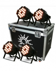 Megaluz Proyector de Luz PAR 18X10*4 INTERIOR, Automático/DMX/Audio Rítmico, RGBW, 4 Piezas 