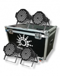 Megaluz Proyector de Luz PAR 54*3x4, Automático/DMX/Audio Rítmico, RGBW, 4 Piezas 