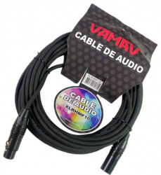 Megaluz Cable XLR Macho - XLR Hembra, 10 Metros, Negro 