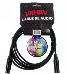 Megaluz Cable XLR Macho - XLR Hembra, 3 Metros, Negro 
