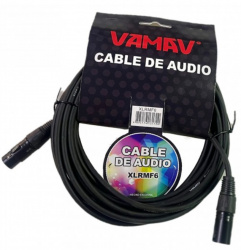 Megaluz Cable XLR Macho - XLR Hembra, 6 Metros, Negro 