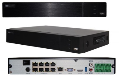 Meriva Technology NVR de 8 Canales MAIP-308-8P para 1 Disco Duro, máx. 10TB, 1x USB, 8x RJ-45 
