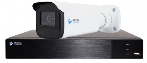 Meriva Technology Kit de Vigilancia MFACIALKIT de 4 Cámaras IP Bullet con Grabadora de 8 Canales 