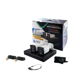 Meriva Technology Kit de Vigilancia MFC4002KIT de 2 Cámaras CCTV Bullet y 4 Canales, con Grabadora 