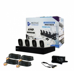 Meriva Technology Kit de Vigilancia MKIT924LITE de 4 Cámaras Bullet MSC-206 1080p y 4 Canales, con Grabadora -no Incluye Disco Duro 