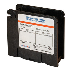 Bloque de Distribución de Energía Mersen, 1 Polo, 85A, 1000V, Negro 