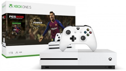 Microsoft Xbox One S, 1TB, WiFi, 2x HDMI, Blanco - Pro Evolution Soccer 2019 
